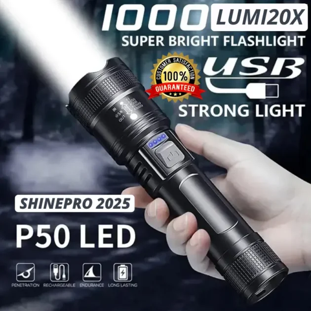 ShinePro 2025 – Zoomable LED Flashlight