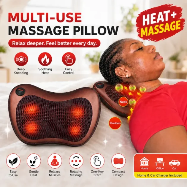Deep Kneading Massage Pillow with Heat