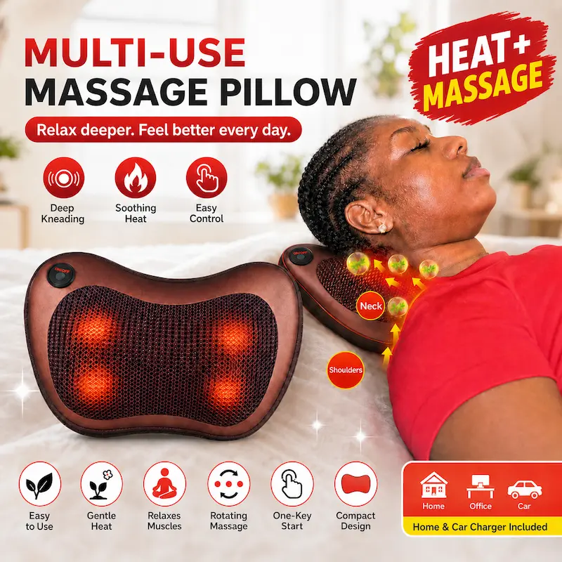 Deep Kneading Massage Pillow with Heat