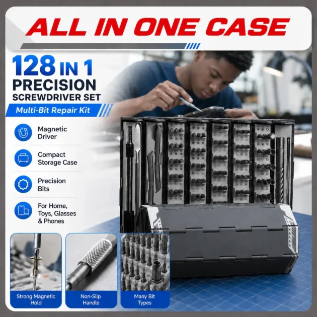 128-in-1 Magnetic Precision Screwdriver Set